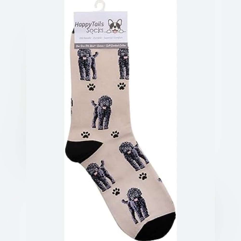 NWT Happy Socks Black Doodle Dog Pattern